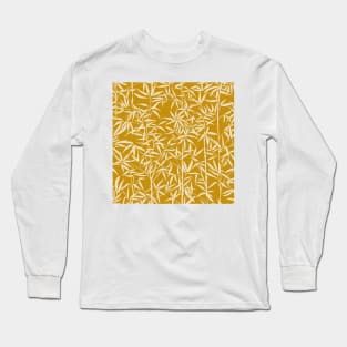 Cozy Garden with Bamboo / Minimalist Plants on Vintage Golden Yellow Long Sleeve T-Shirt